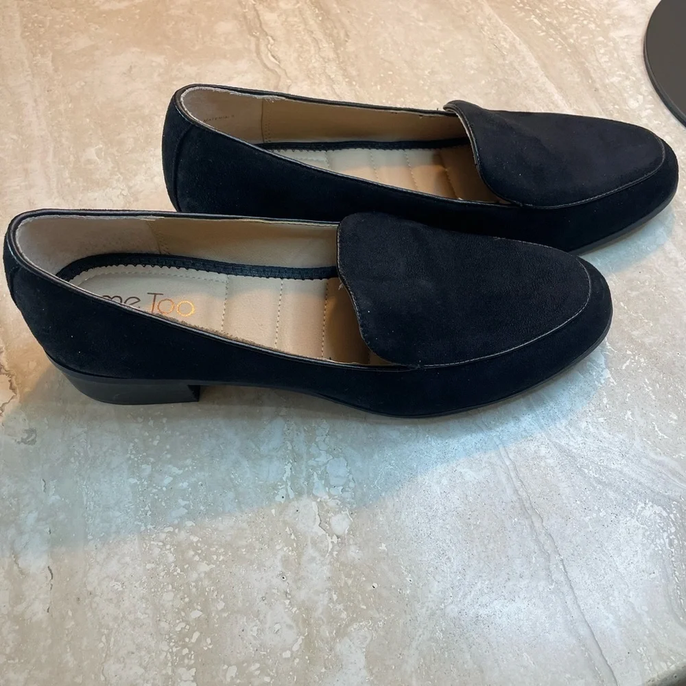 Me Too Black Suede Loafers Flats - Picture 2 of 7